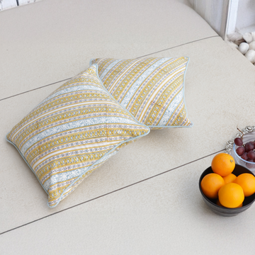 Golden Lattice Cushion Cover