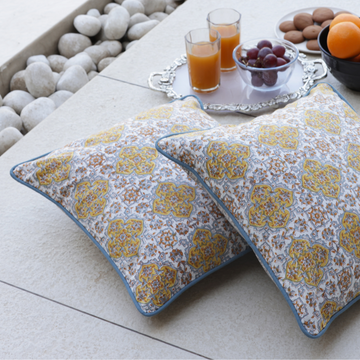Golden Lattice Cushion Cover
