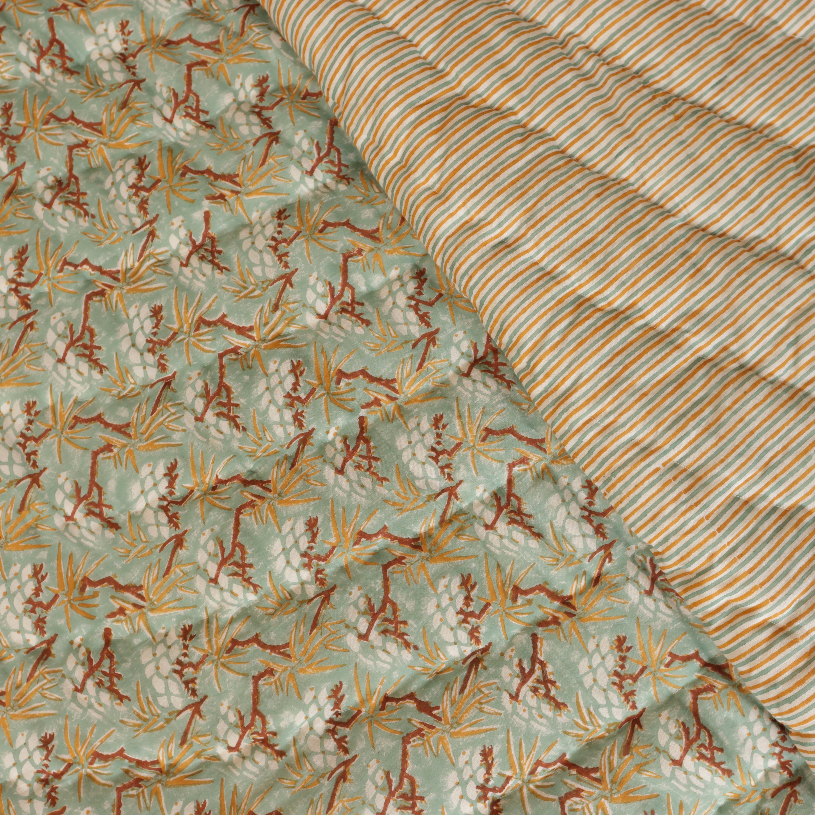 Gulmohar Bedding Collection Set of 6 (1 Bedcover, 2 Pillow cover, 1 Quilt, 2 Cotton cushion covers)