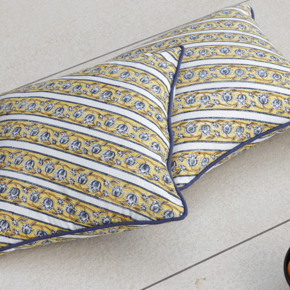 Golden Lotus Cushion Cover