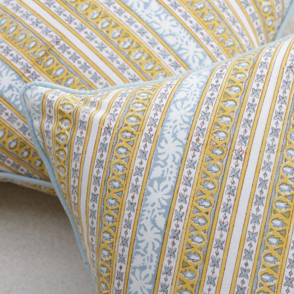 Golden Lattice Cushion Cover