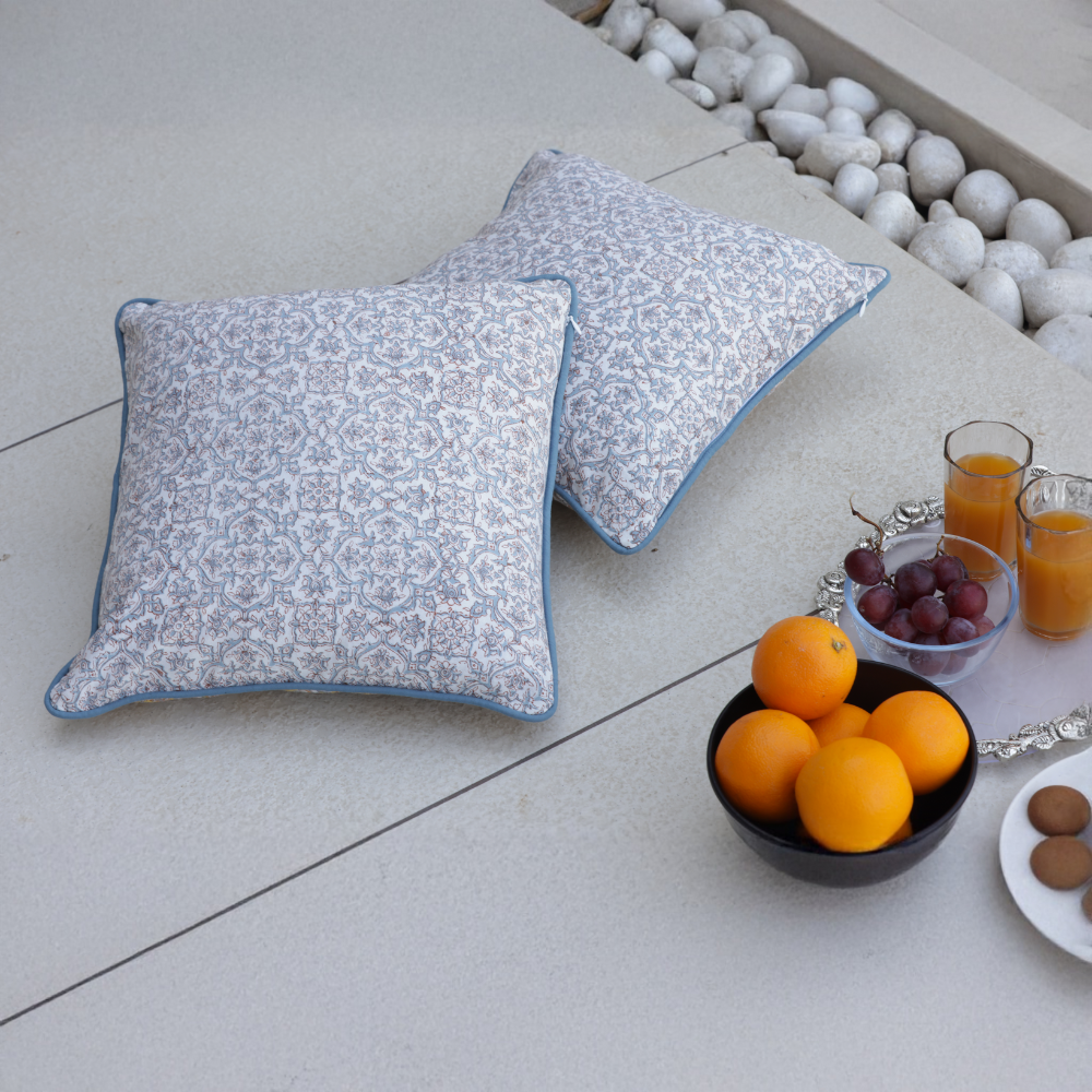 Golden Lattice Cushion Cover