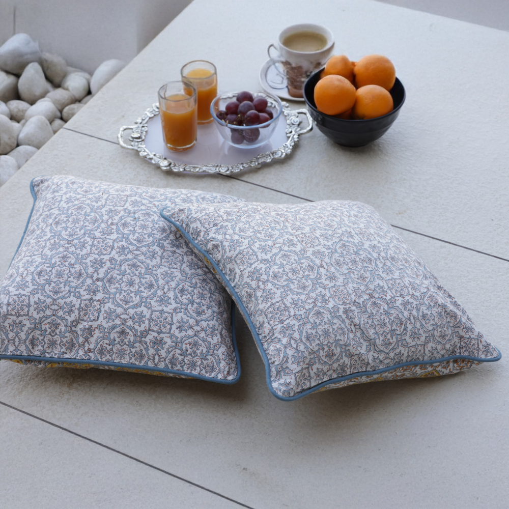 Golden Lattice Cushion Cover