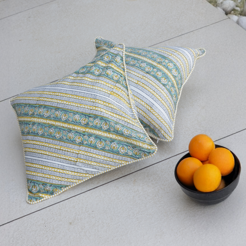 Green Lotus Cotton Cushion Cover