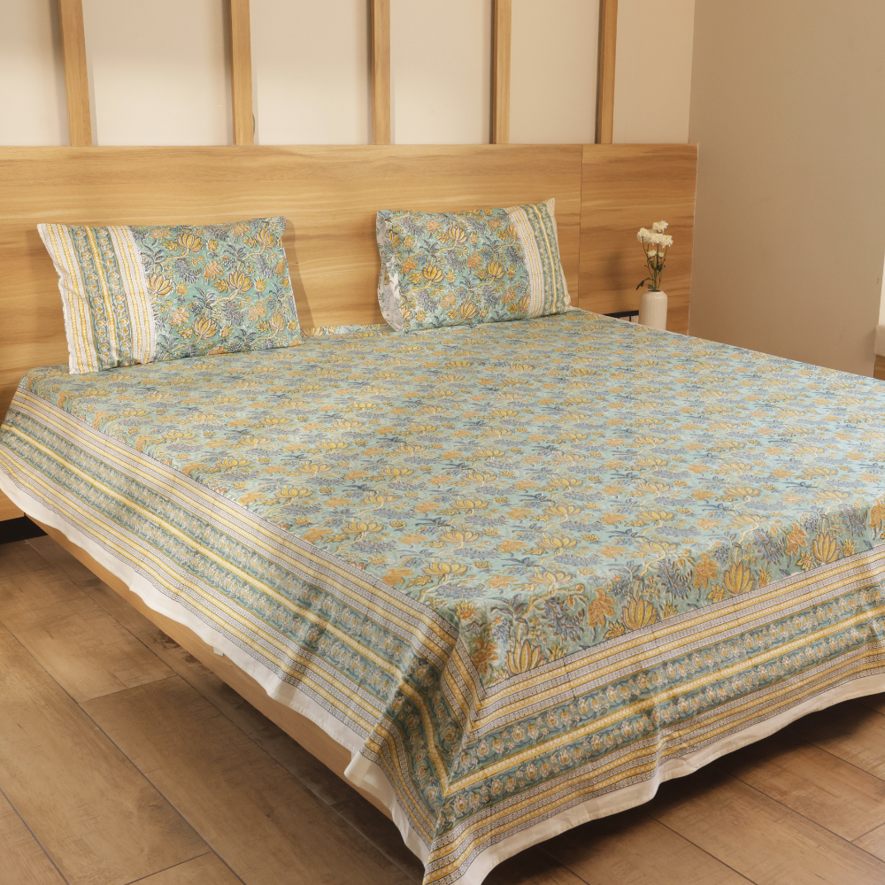 Green Lotus Bedcover
