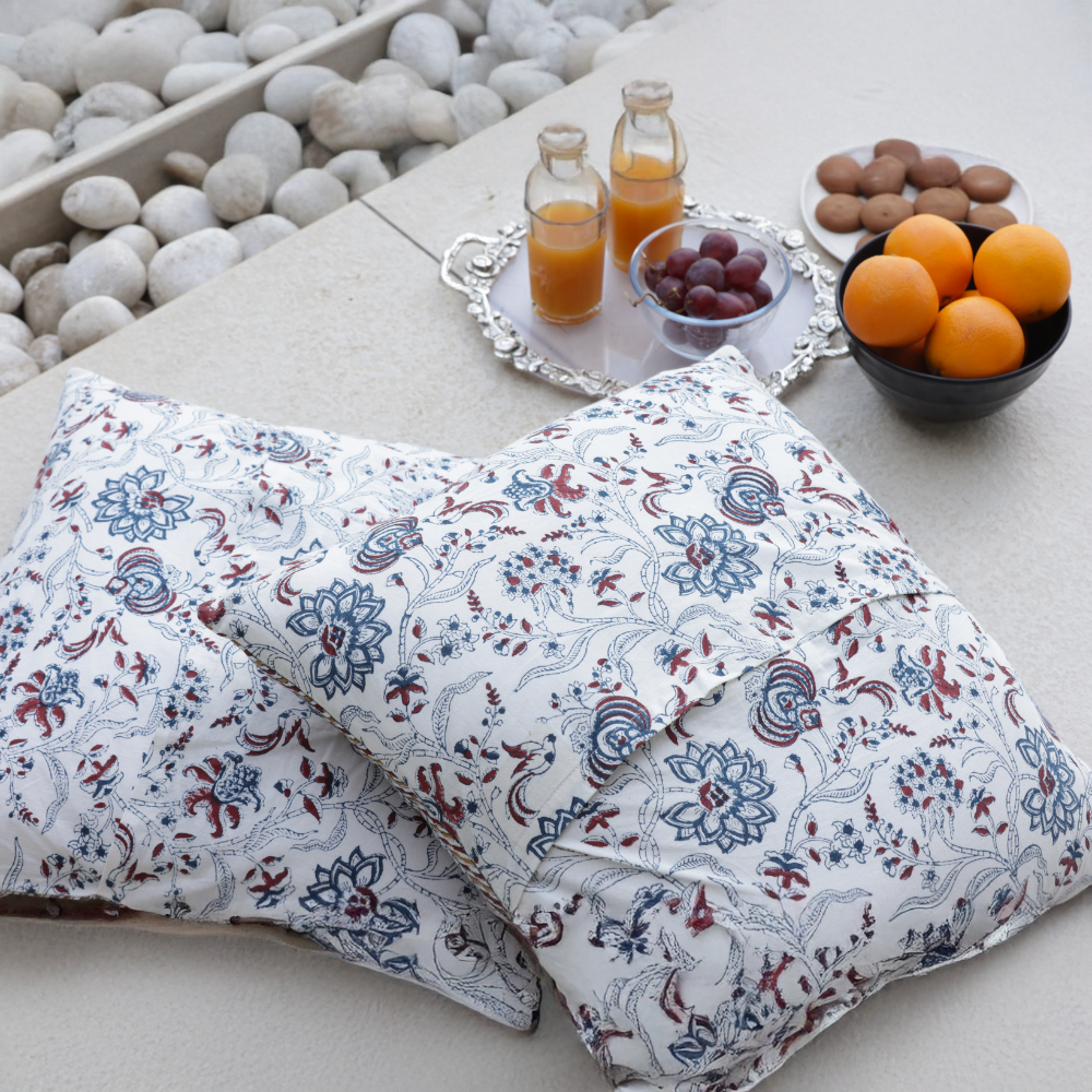 Large Sigandhika Cotton Cushion Cover