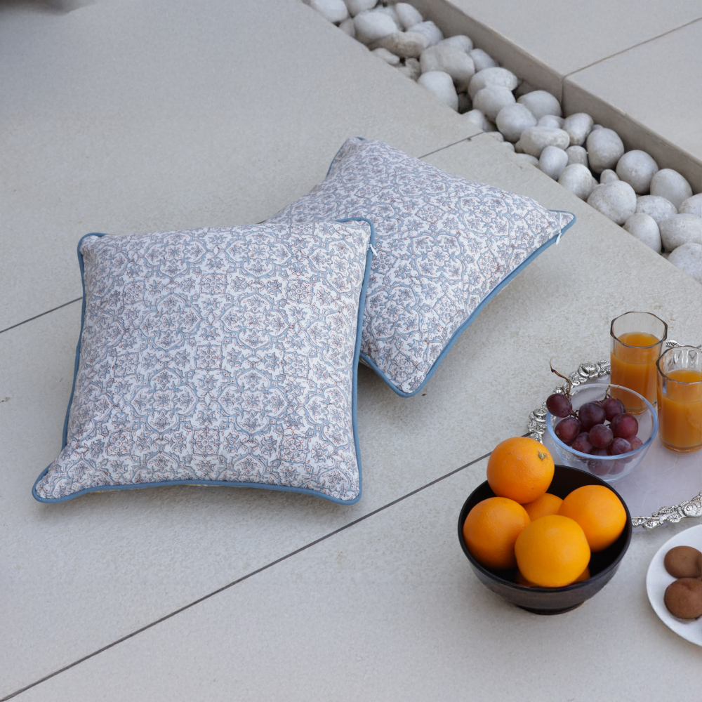 Golden Lattice Cushion Cover