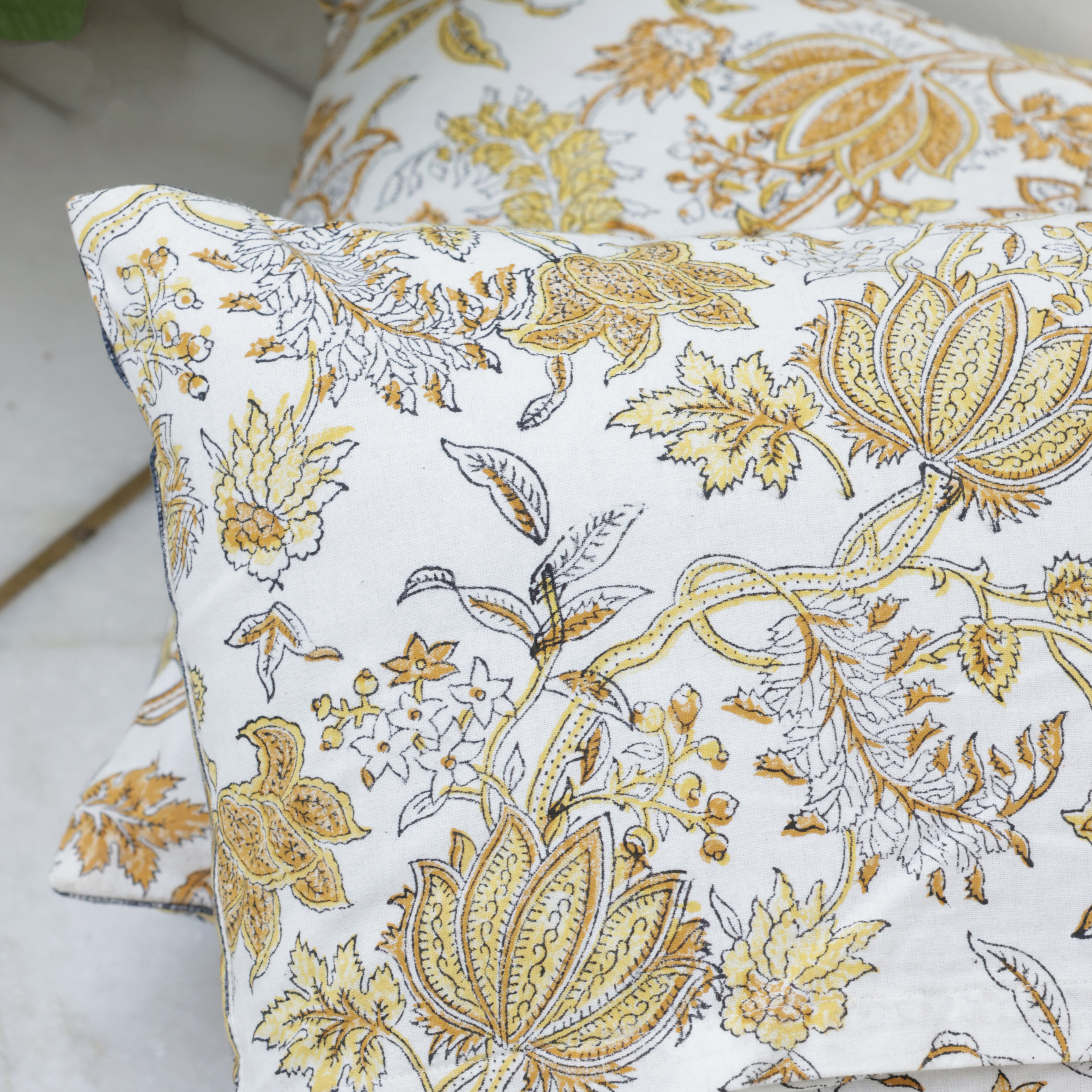 Golden Lotus Cushion Cover