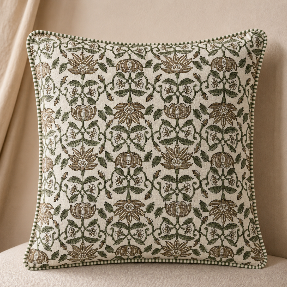 Gulraaz Sea Foam Cushion Cover