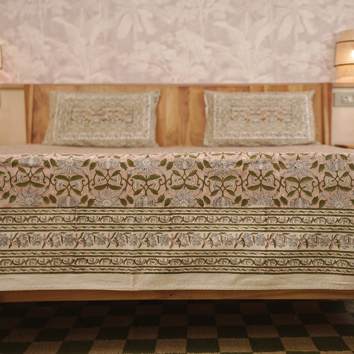 Gulraaz Golden Rose Bedcover with 2 Pillow Covers