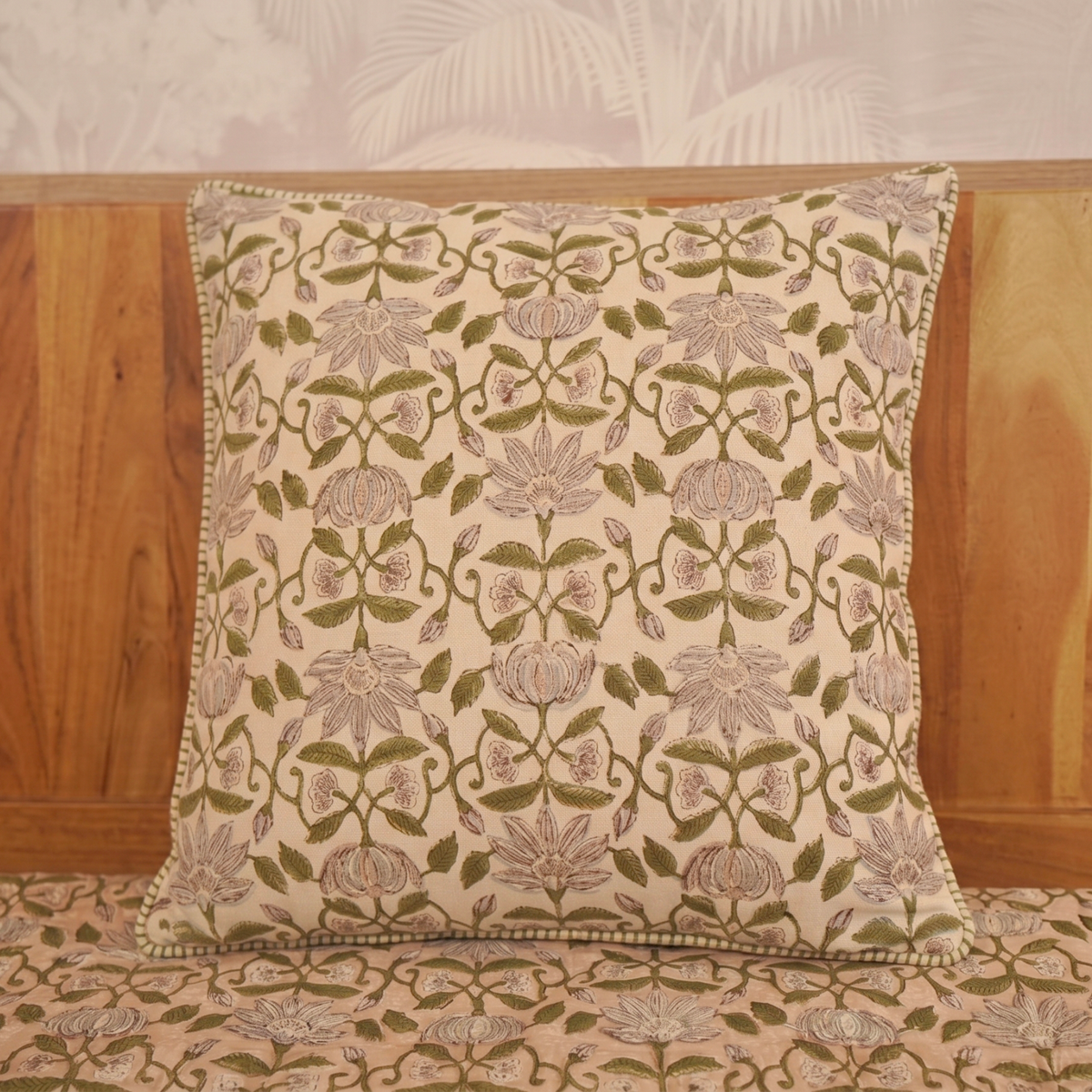 Gulraaz Golden Rose Cushion Cover