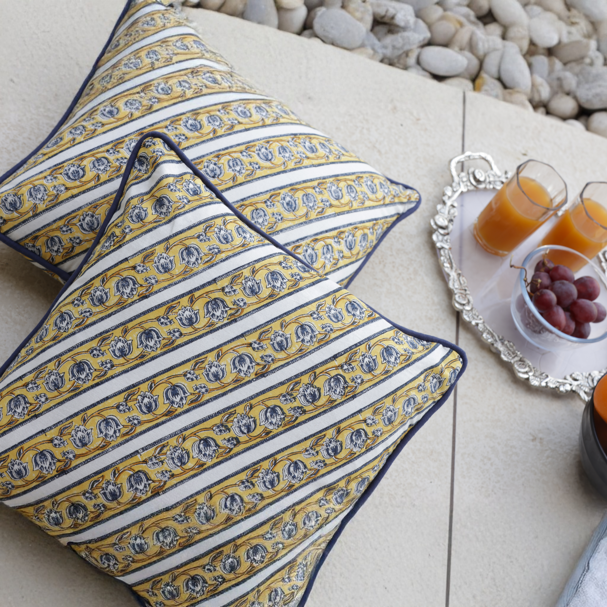 Golden Lotus Cushion Cover