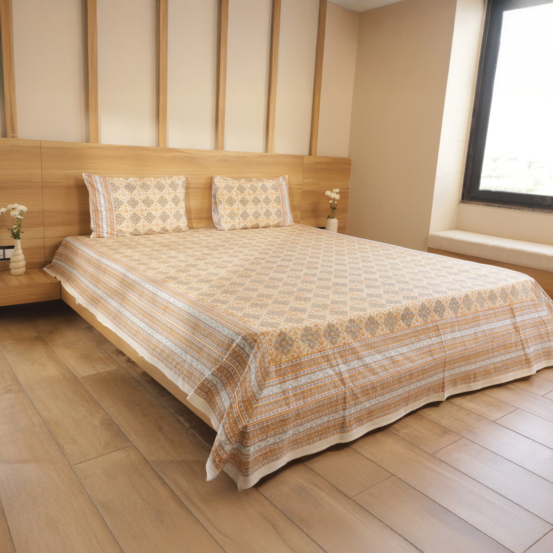 Golden Lattice Bedcover