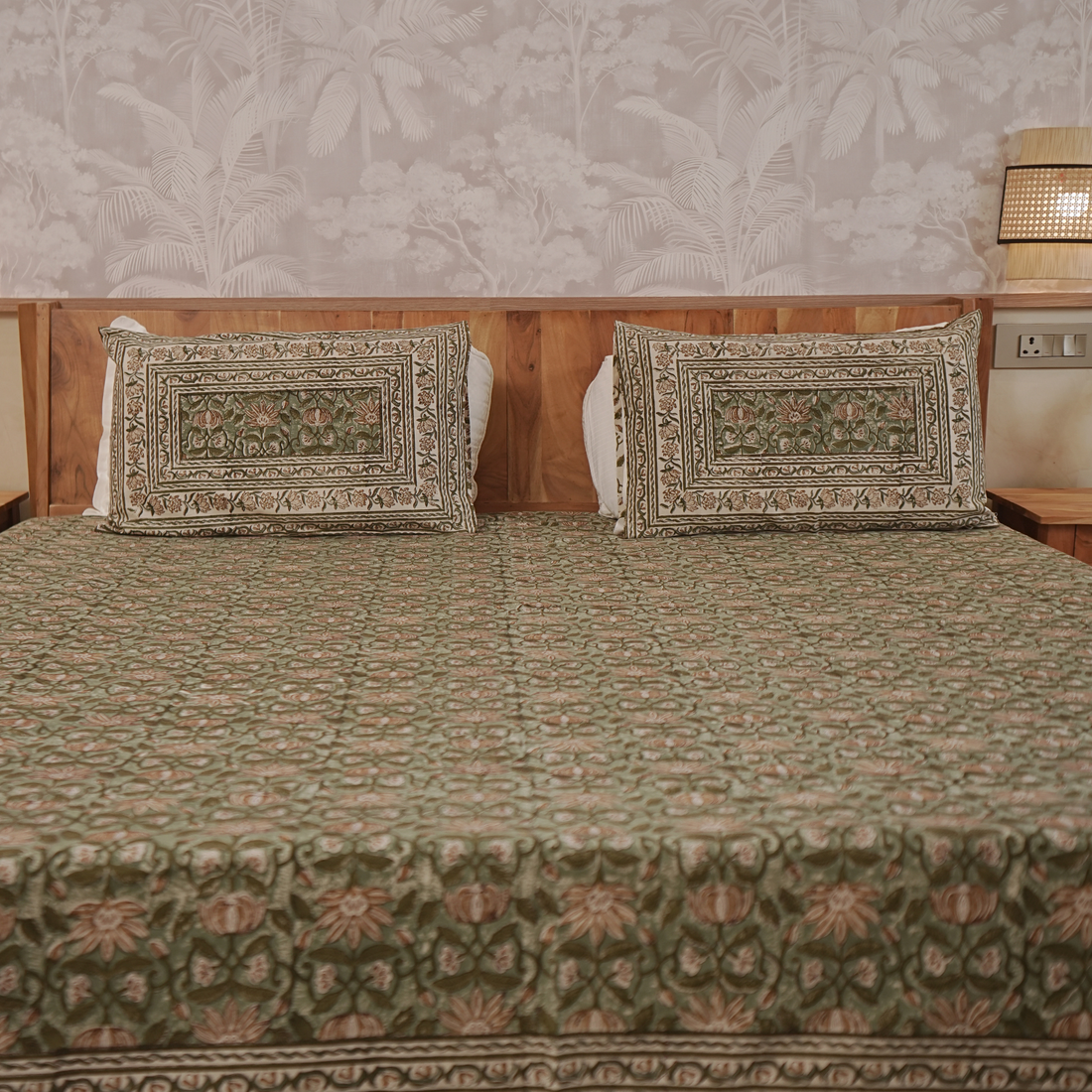 Gulraaz Sea Foam Bedcover with 2 Pillow Covers