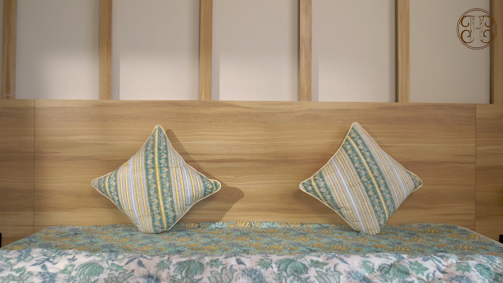 Green Lotus Cotton Cushion Cover